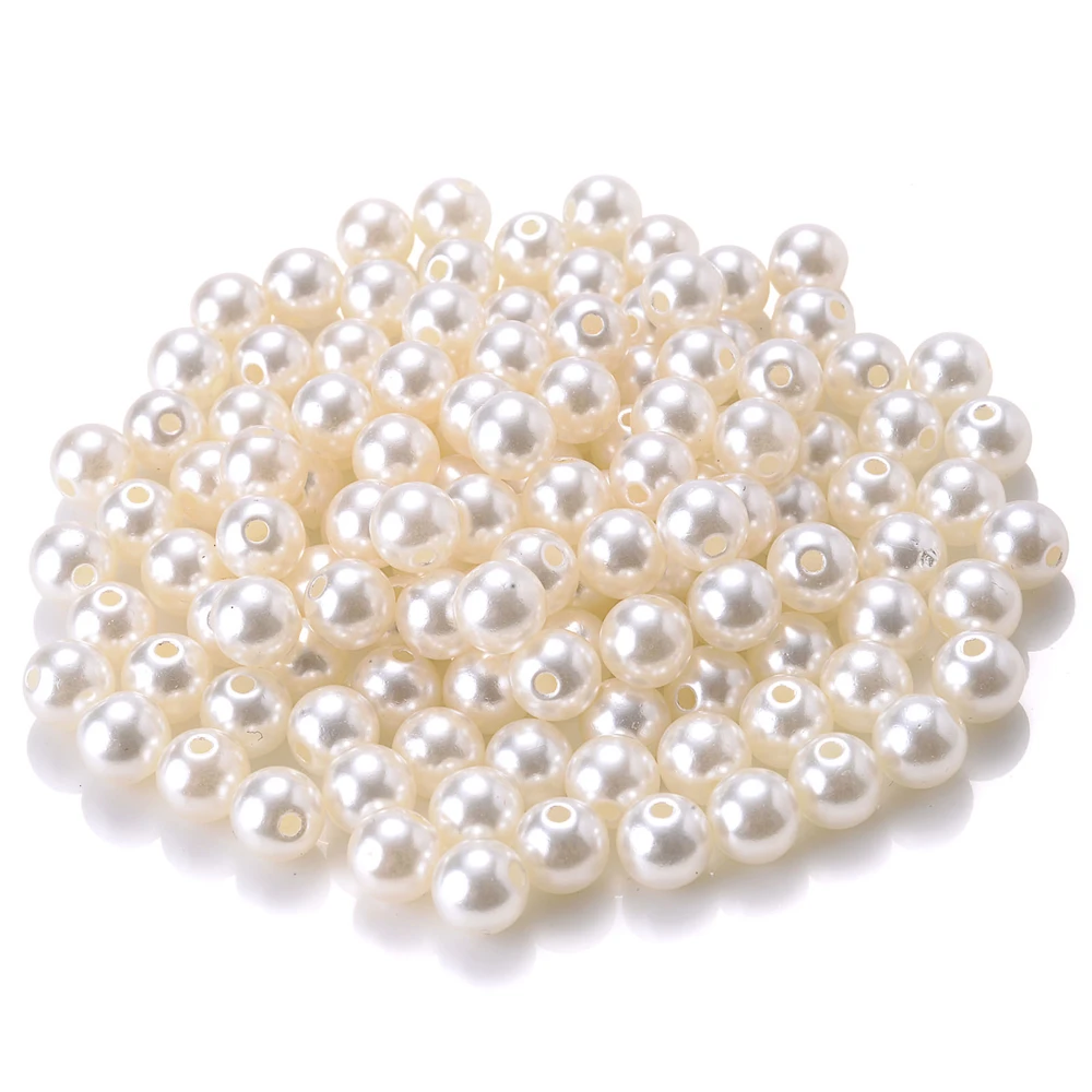 iYOE 3-20mm ABS Acrylic Spacer Beads Loose Imitation Pearl Beads For Making Jewelry Bracelet Necklace DIY Craft Needlework