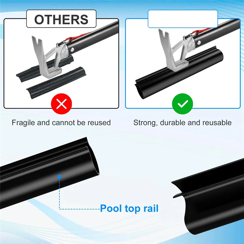 A20F-64 Pcs Pool Cover Clips, 2 Shapes Winter Swimming Pool Cover Clamps For Above Ground Pools 4.7Inch Pool Wind Guard Clips