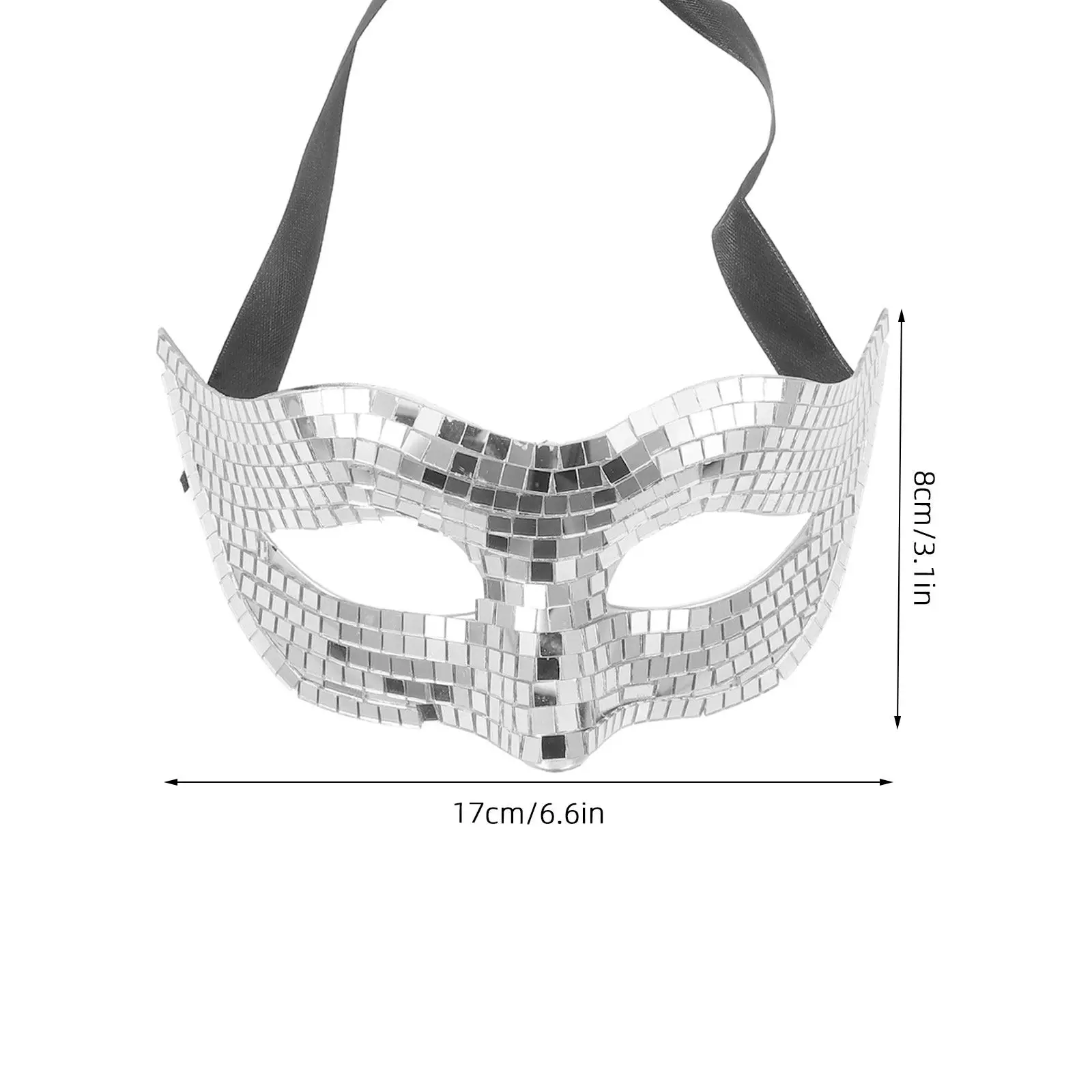 Disco Ball Inspired Glitter Masquerade Mask Stylish Half Face Mask for Women Party Carnival Halloween Festival Bachelorette Prom