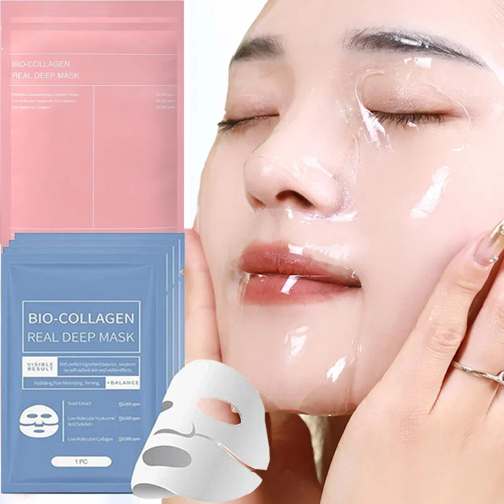 Collagen Split Mask Split Top and Bottom Design Multi-Collagen Serum Firms and Deeply Moisturizes Suitable for All Skin Types