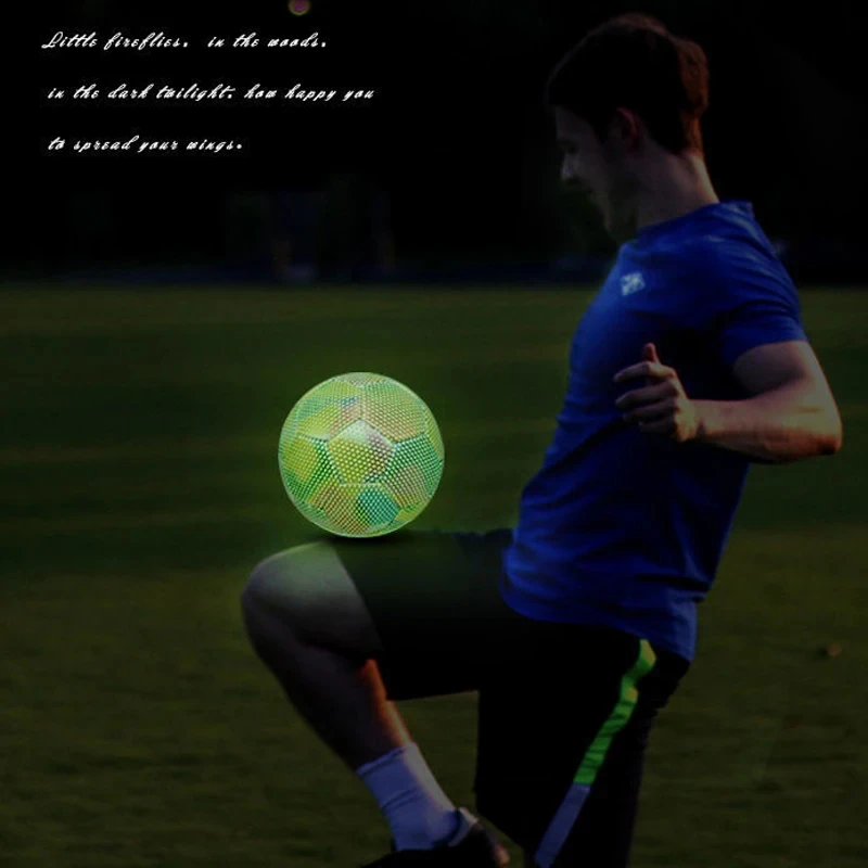 Reflective Football LED Training footballs size 5 Luminous Fluorescent Reflective Cool Luminous  Football For Child Adult