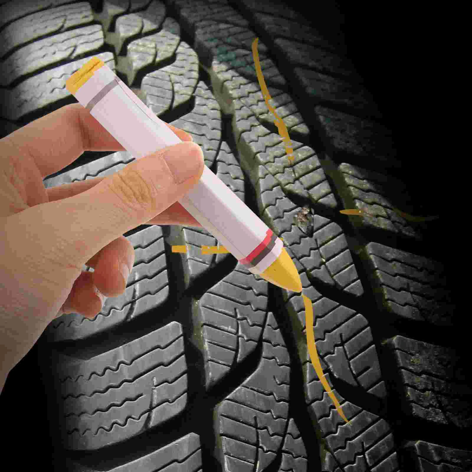 2pcs Wax Marker Pens Car Tire Marking Pens Tire Repair Marking Pens Car Supplies tire repair pens car tire wax pens