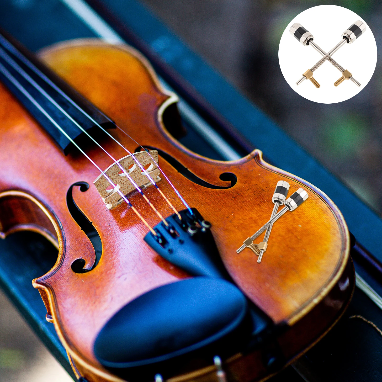 

2 Pcs Metal Violin Bow Frog Screw Practical Professional Part Student for Parts