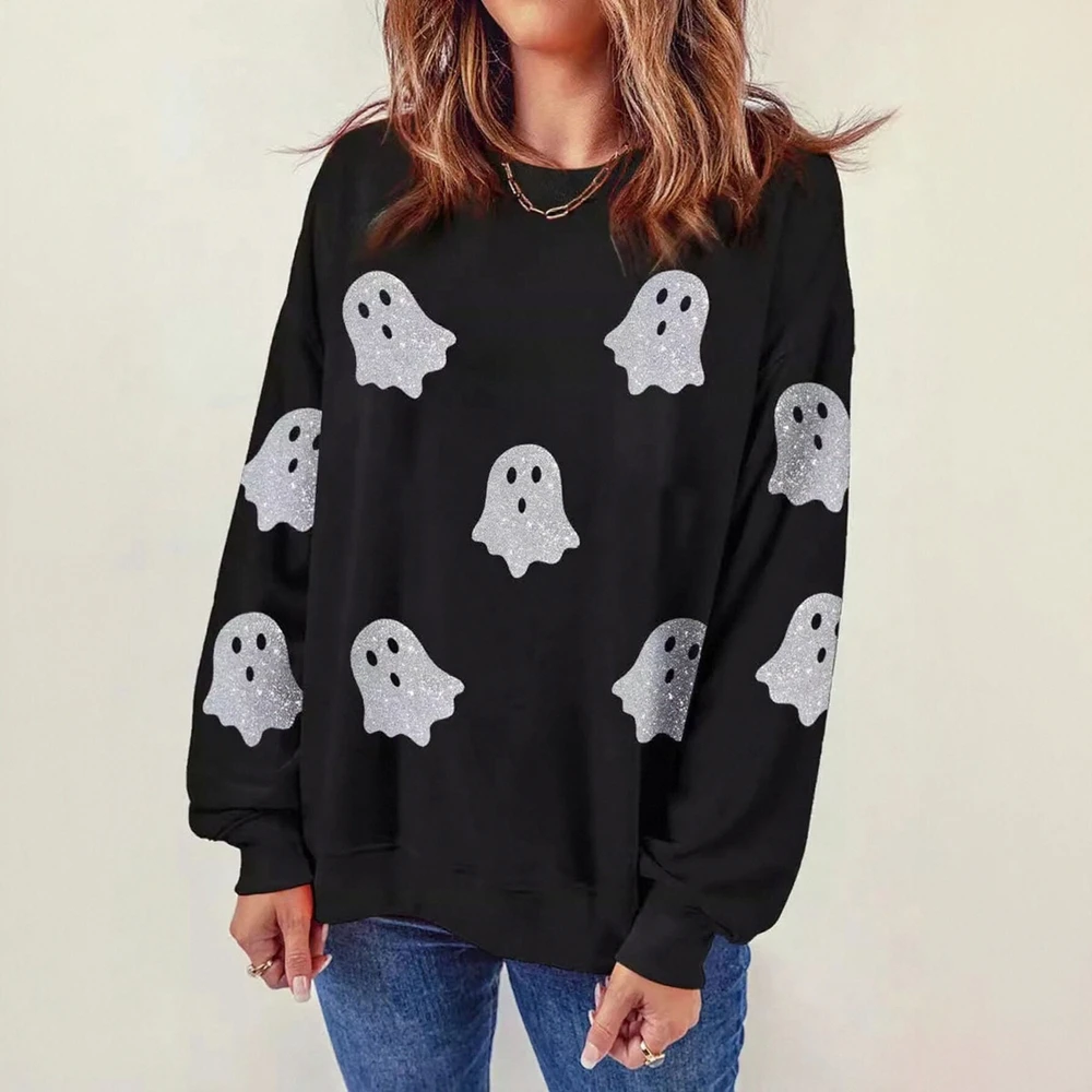 

Fashionable Women's Long Sleeve round Neck Sweater Business Commute Style Fitted Design Straight Sleeve No Decoration Top