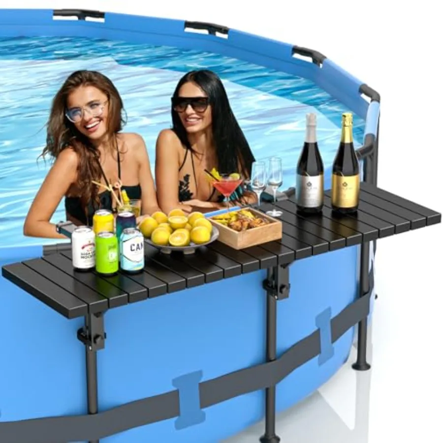 

Pool Bar Above Ground Pool Side Bar 49.4× 9.6 Aluminum Pool Side Table Holds up to 110LBS Swim Up Bar Fits Top Rails 4.48 or Le