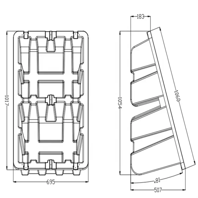 Aging Resistance UV Resistant Polypropylene Solar Ballast Structure Pour Gravel Solar Bracket Bucket for Solar Energy System - Detail 1