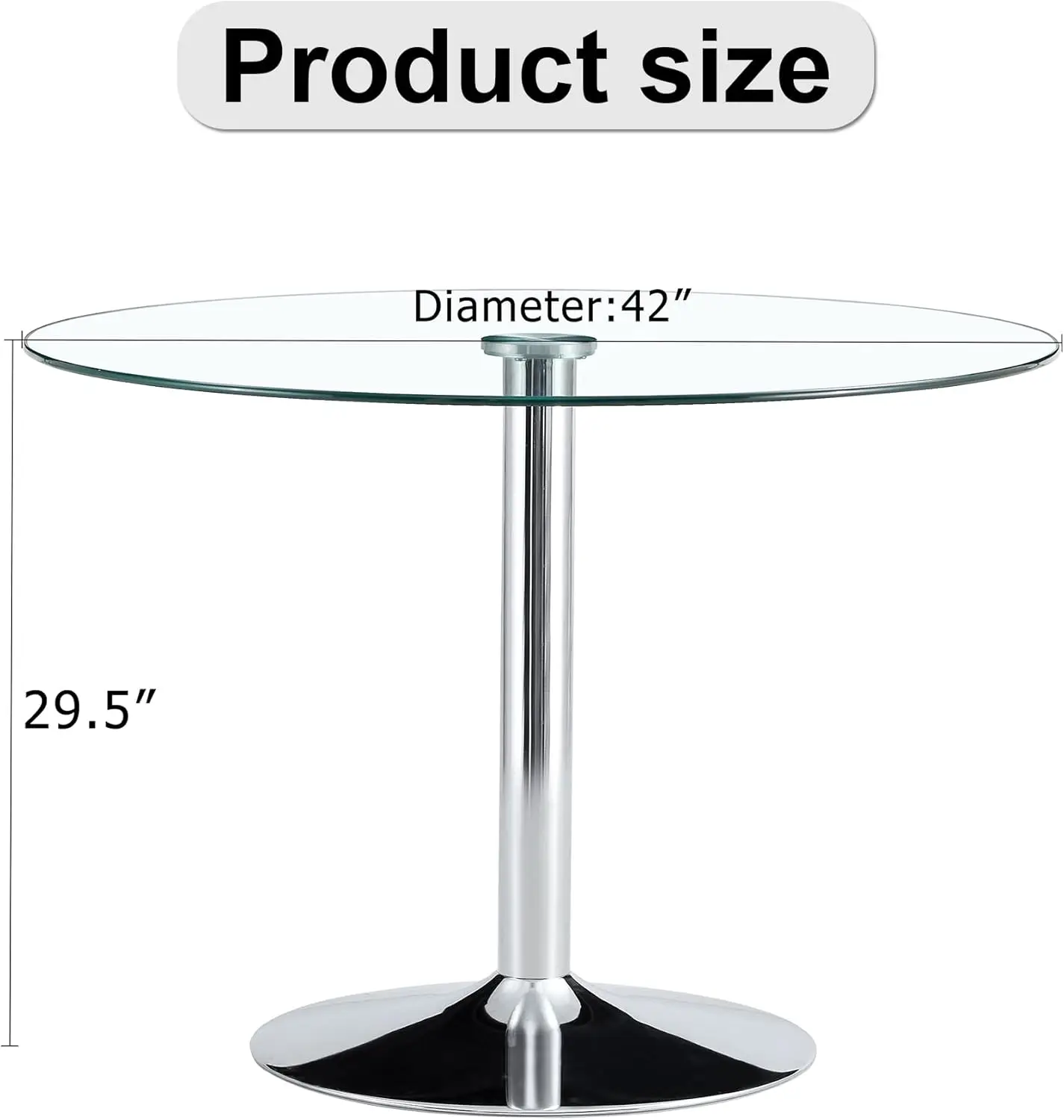 Round Glass Dining Table,42