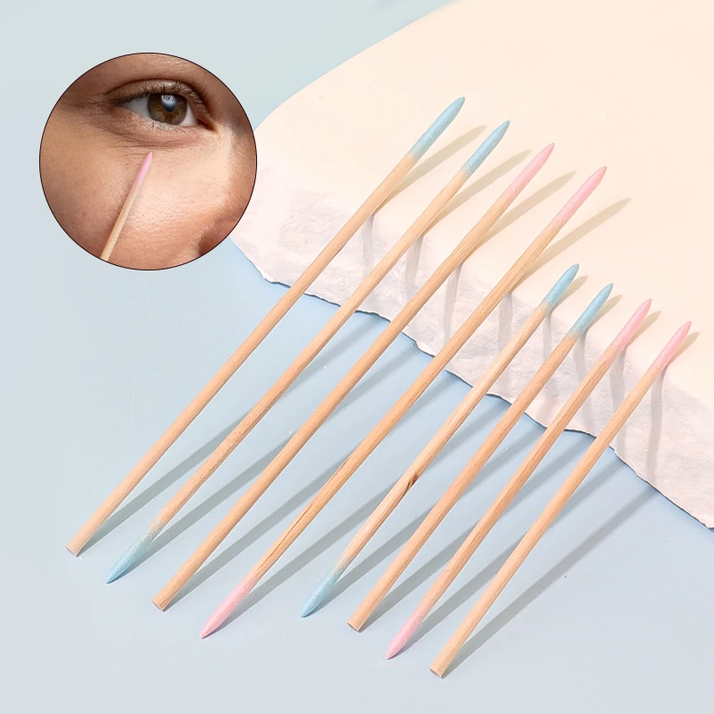 Wood Handle Micro Cotton Swabs Single Double Head Disposable Mini Makeup Applicators Long Short Size Cosmetic Cleaning Sticks