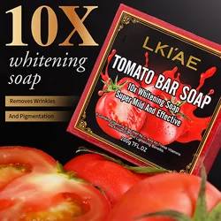 Natural Lycopene Powder Fruit Fragrance 10X Vitamin C Skin Care Beauty Whitening Face Soap Bar For Black Spots