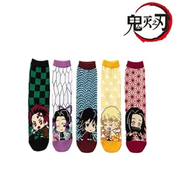 Demon Slayer Cartoon Anime Cotton Socks Kimetsu No Yaiba Zenitsu Nezuko Tanjirou Inosuke Shinobu Cute Boat Socks Birthday Gifts