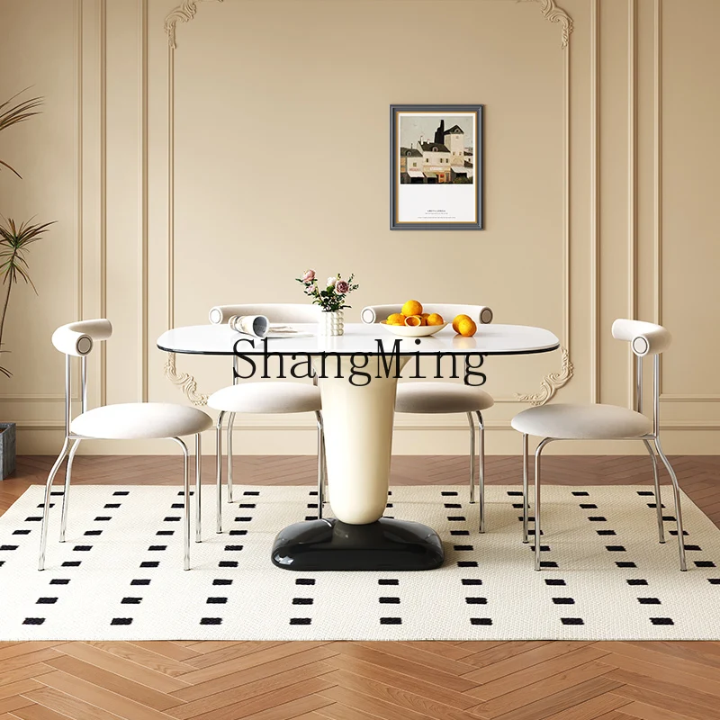 

ZYY premium dining table cream wind candy creative rectangular new restaurant dining table