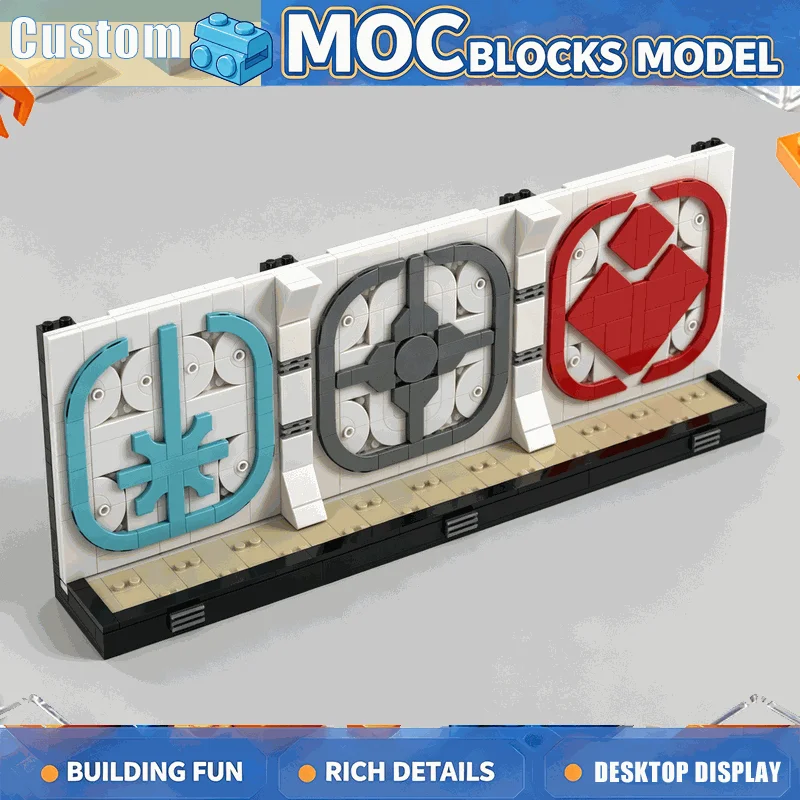 552PCS Display Stand Model With Symbol Badges Building Block Collection Holder Modify Creative DIY Assembly Puzzle Birthday Gift