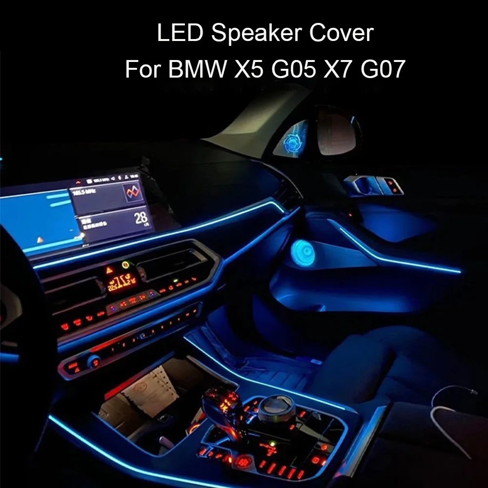 For BMW G05 New X5 Series 2019-2025 Speaker Cover Upgrade Kit Door Tweeter Loudspeaker Luminous 11color Cover Precise Fit