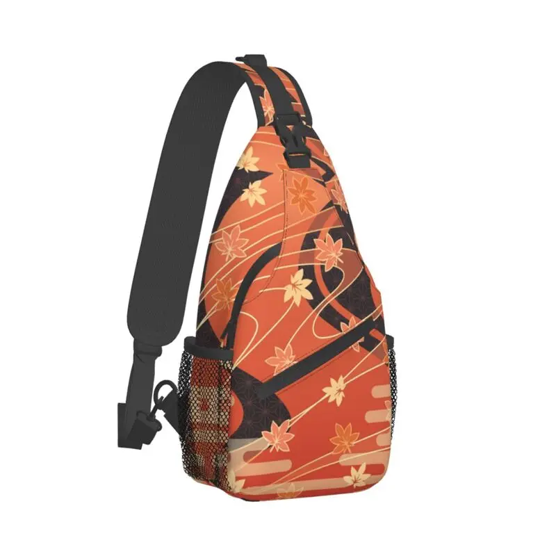 Mochila informal Genshin Impact Sling para hombre, bandolera con patrón de Arce, Kaedehara Kazuha, bolsos de hombro y pecho para senderismo