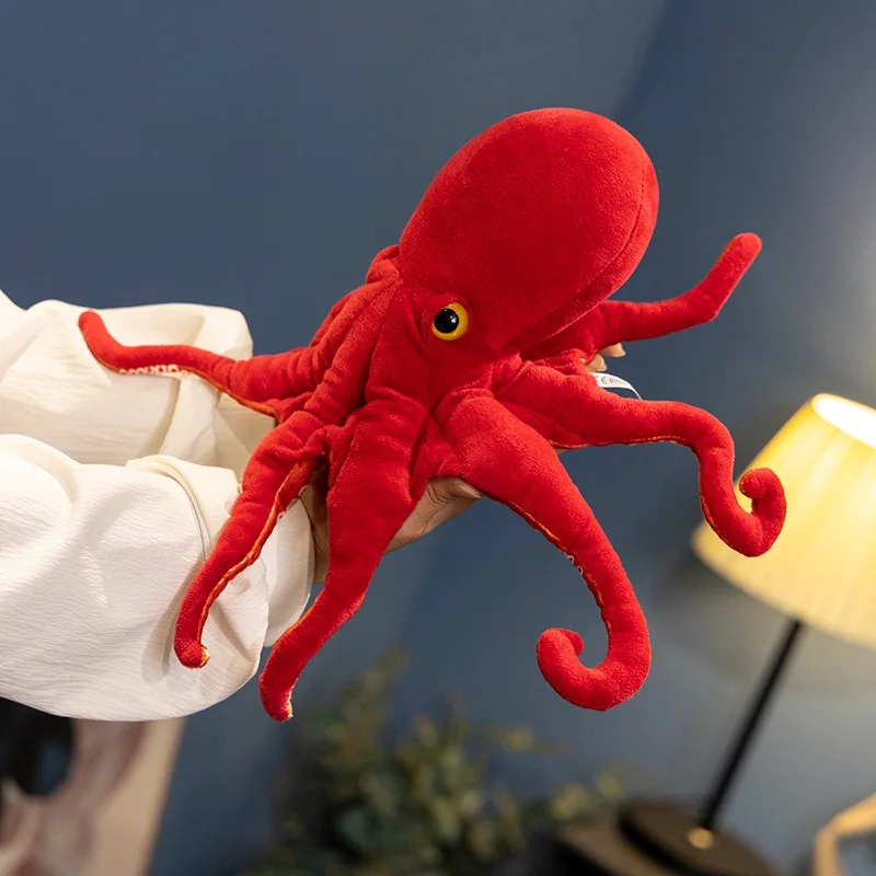 Juguetes de peluche de pulpo rojo realista, muñeco de Animal marino de calamar simulado, regalo de Navidad para habitación de niños, decoración de coche