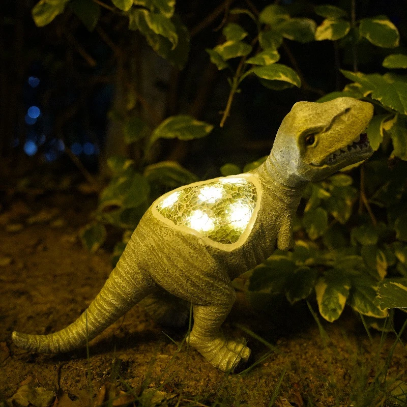 Simulated Dinosaur Solar Lamp Resin Animal Creative Model Toy Tyrannosaurus Rex Personalized Ornament Children's Gift