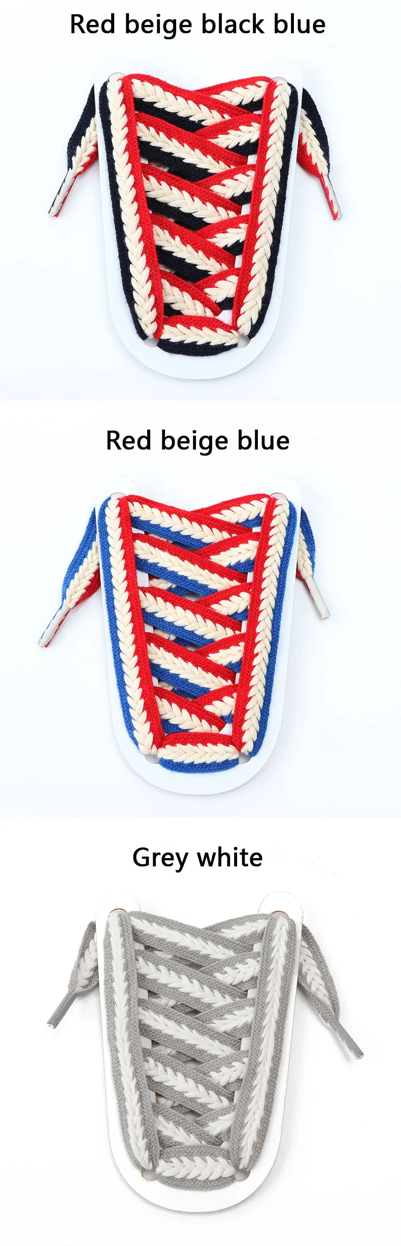Flache Schnürsenkel für Sneaker, 1,5 cm breit, luxuriöse Regenbogen-Schnürsenkel für Damen und Herren, strukturiertes Gewebe, klassische Farben. – Detail 9