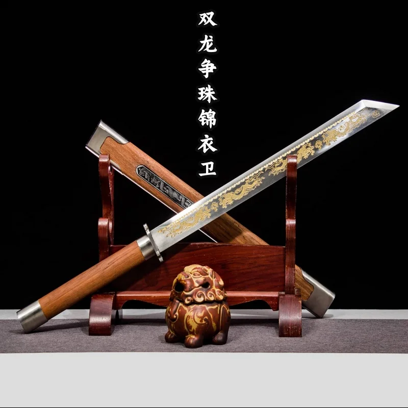 Jinyiwei sword, high manganese steel integrated keel cold weapon handicraft ornament, collection and shooting, Tang knife