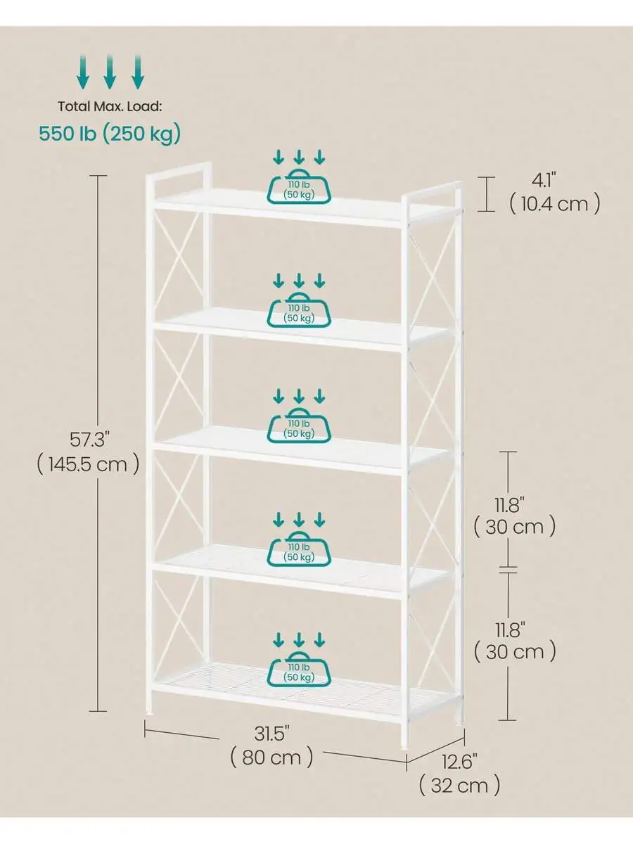 5-Tier 5-Tier Metal Storage Shelves, Kitchen Organization And Storage Rack, Shelf Organizer, Shelving Unit With X Side Frames, Dense Me - Aliexpress Deal