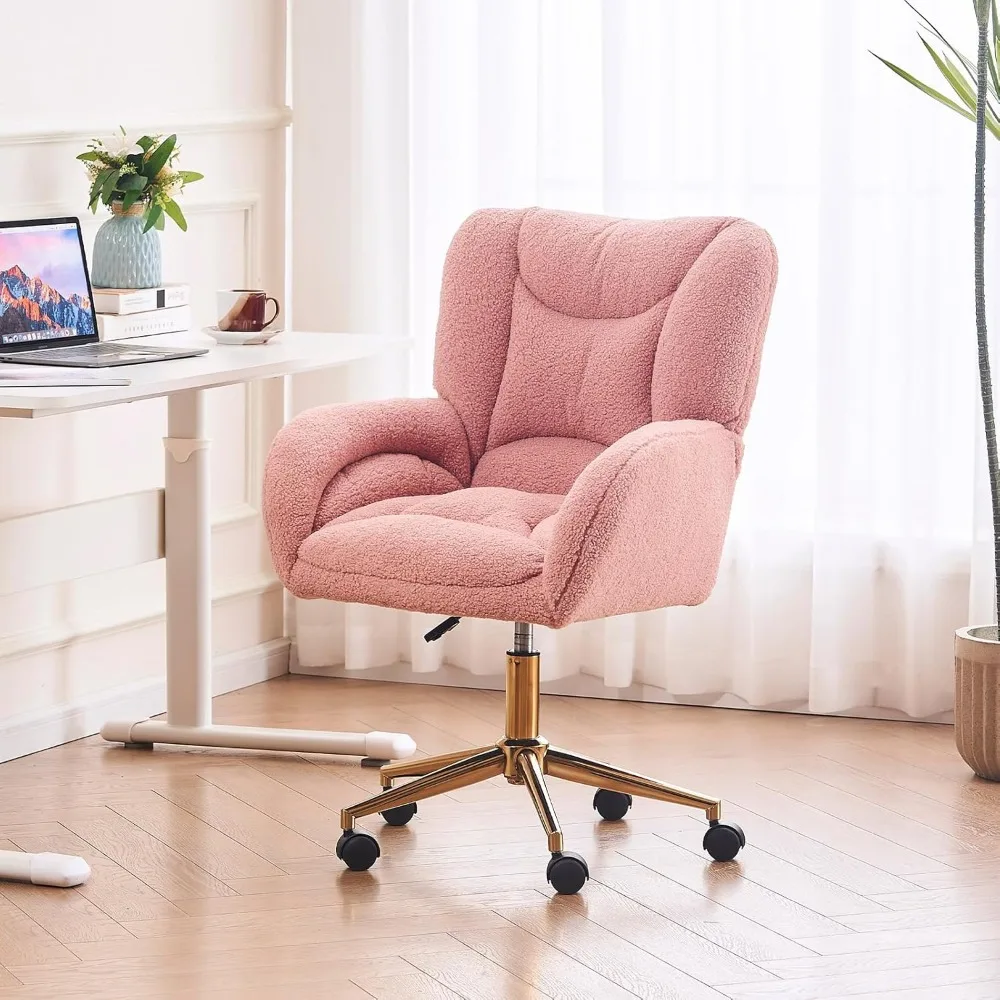 كرسي مكتب منزلي من القماش المخملي، كراسي مكتب مريحة قابلة للتعديل 360 درجة °   كرسي مهام الكمبيوتر المنجد الدوار لغرفة المعيشة تشا