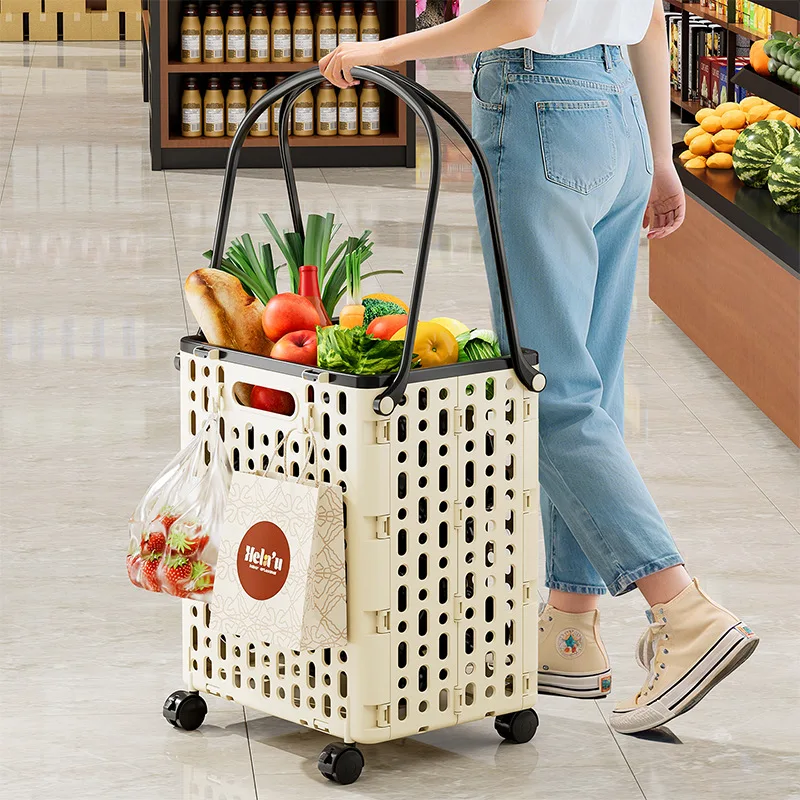Carrello Multifunzionale Pieghevole per Verdure e Spesa Domestica, Carrello per Corrieri, Piccolo Carrello per Acquistare Verdure