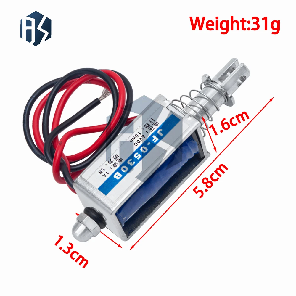 1PCS JF-0530B DC 6V 12V 24V Push&Pull type JF-0530B Open Frame Electromagnet keepping Force 5N travel 10mm Linear Solenoid