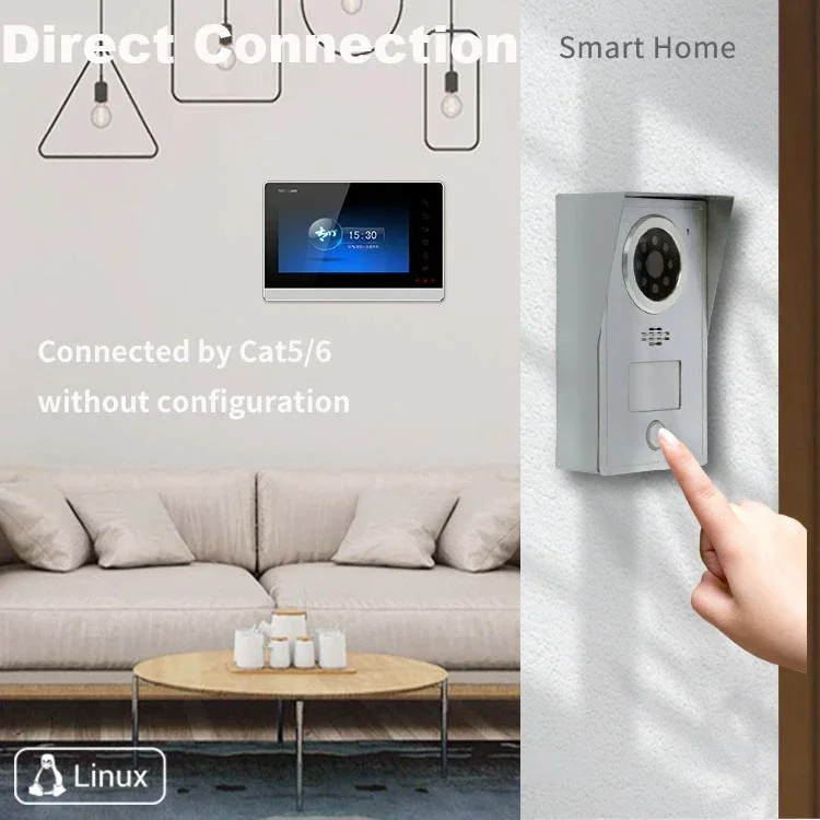 Low Cost IP Villa Doorbell 7 Inch Support 8CH Home Security for Villa Video Door Phone IC Card Unlock Video Intercom System