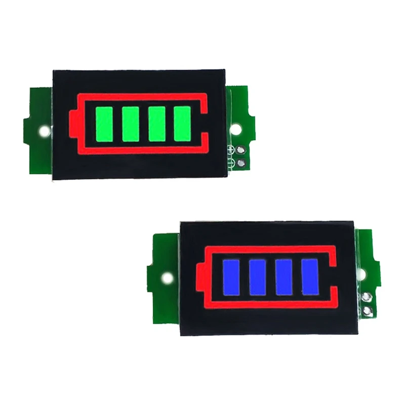 2 Pcs 1-8S Lithium Battery Meter Display Module Blue Three String LED Lithium Battery Pack Indicator Board Replacement