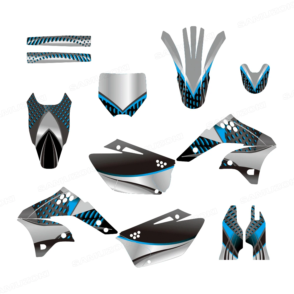 

Motorcycle Full Graphics Decals Background Stickers Fit for Kawasaki KX250F KXF250 KX 250F KXF 250 2006 2007 2008 Custom Number