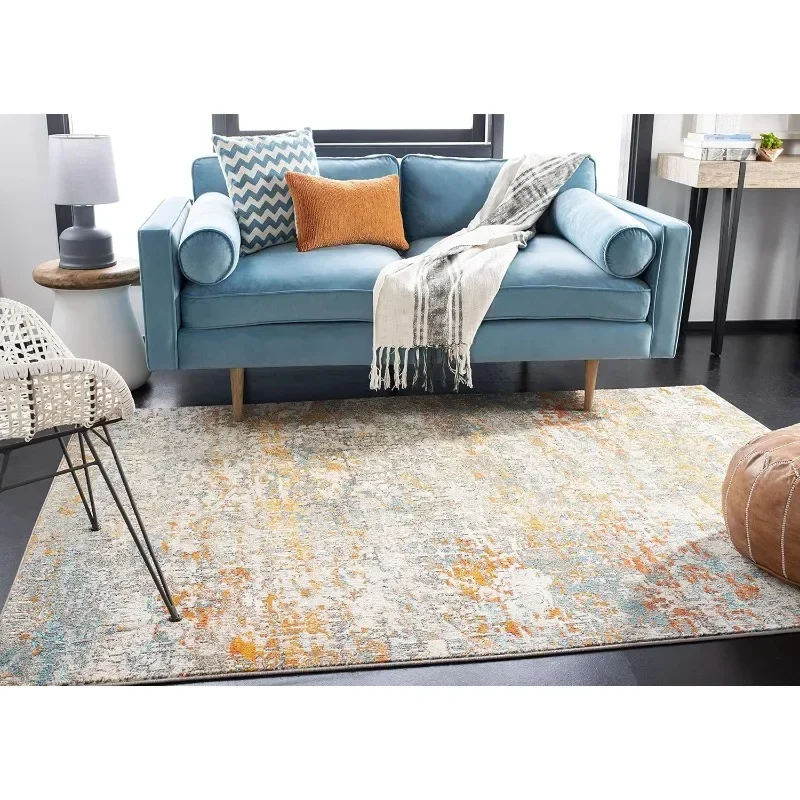 Large Area Rug - Modern Abstract Design, Non-Shedding & Easy Care