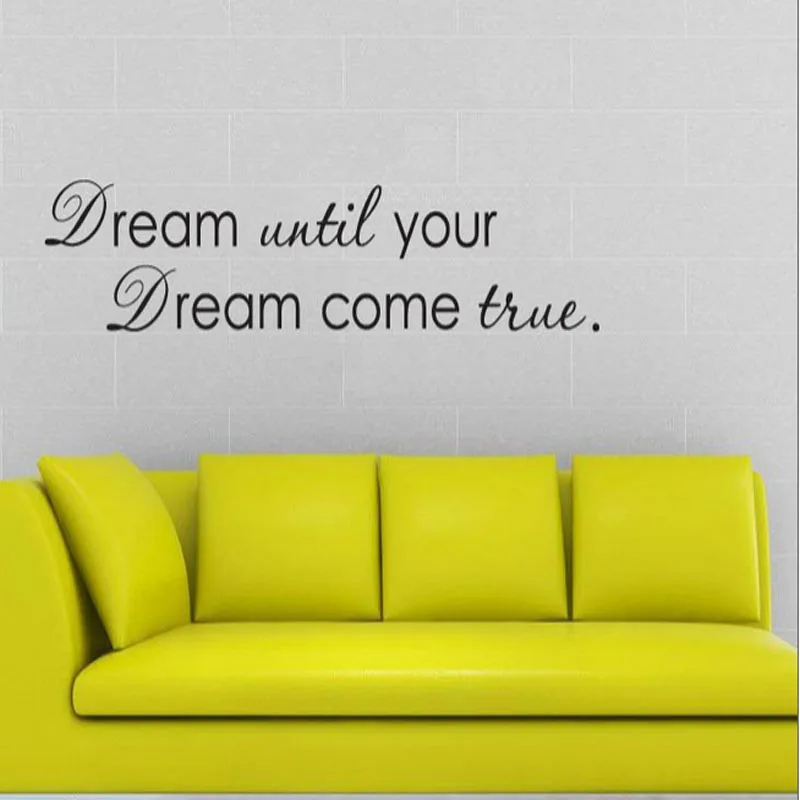 Dream Come True Letter Words Wall Sticker Quote Art Mural Living Room Wallpaper Decor