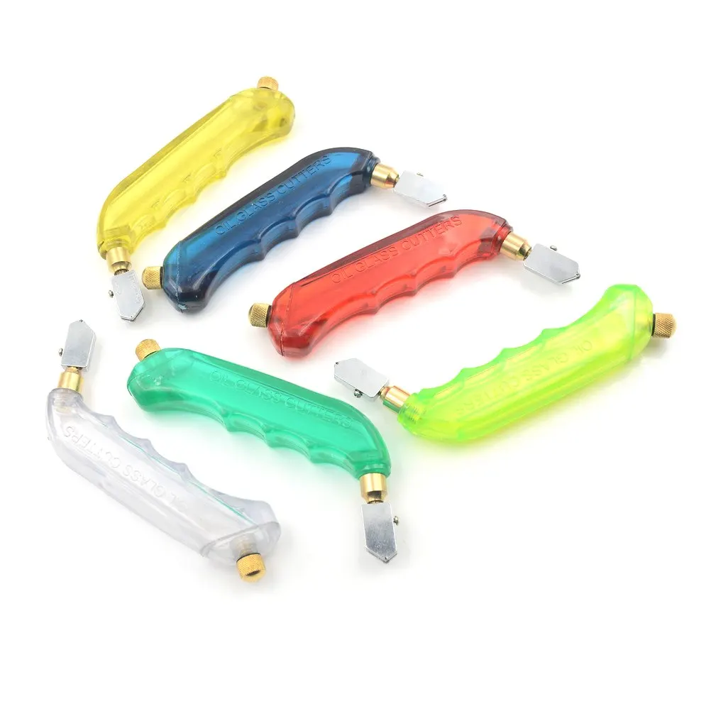 1pc Tungsten Carbide Stained Glass Cutter Pistol Grip Oil Glass Cutter With Dropper Tool Random Colors