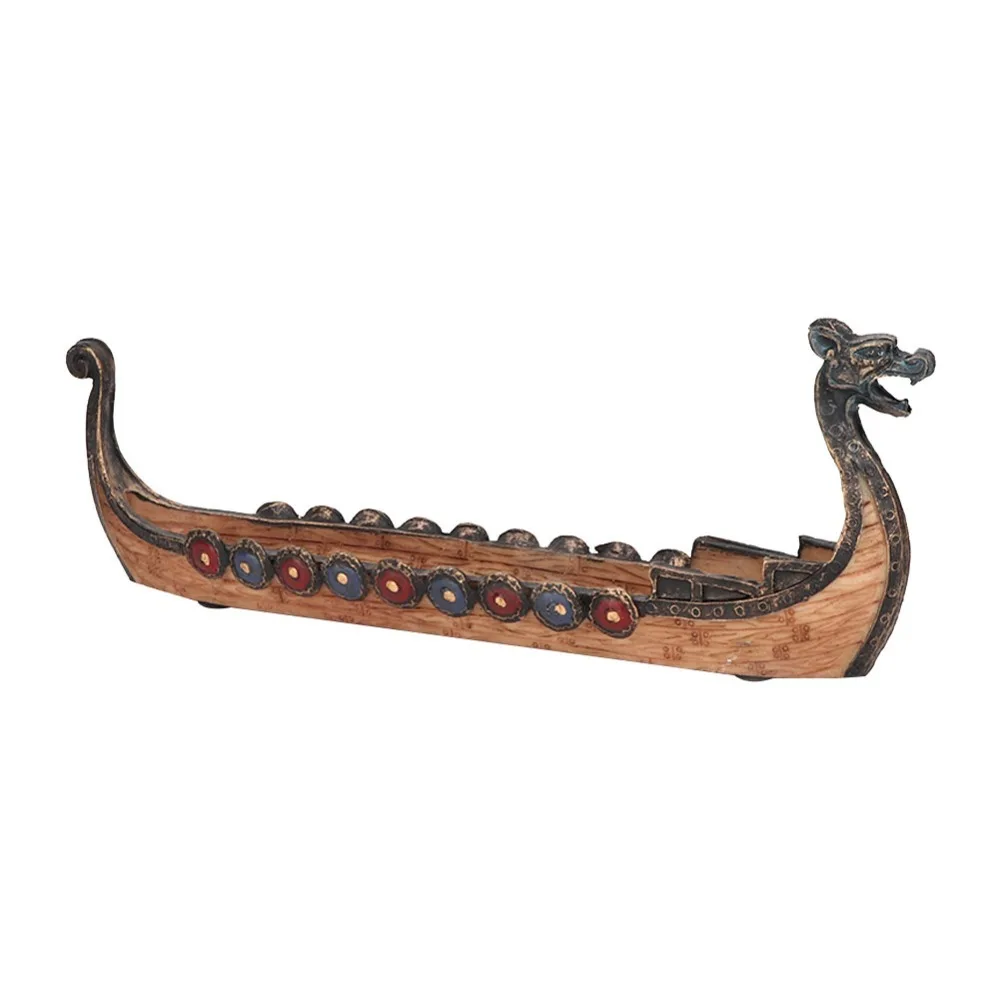 Resin Materia Dragon Boat Incense Burner Traditional Retro Incense Stick Holder Multicolor Finish Hand Carved Incense Censer