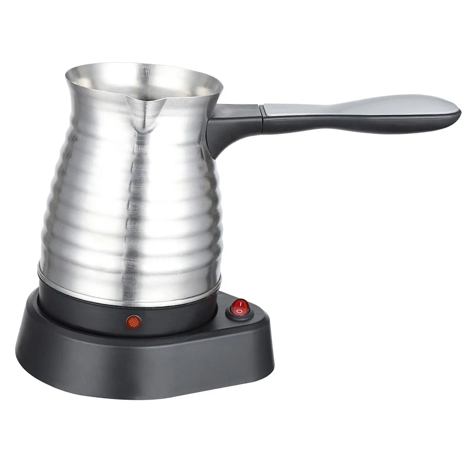 Stainless Steel Electric Coffee Pot Turkish Style Long Handle 500ml Coffee Warmer Jug for Morning Tea and Coffee Time
