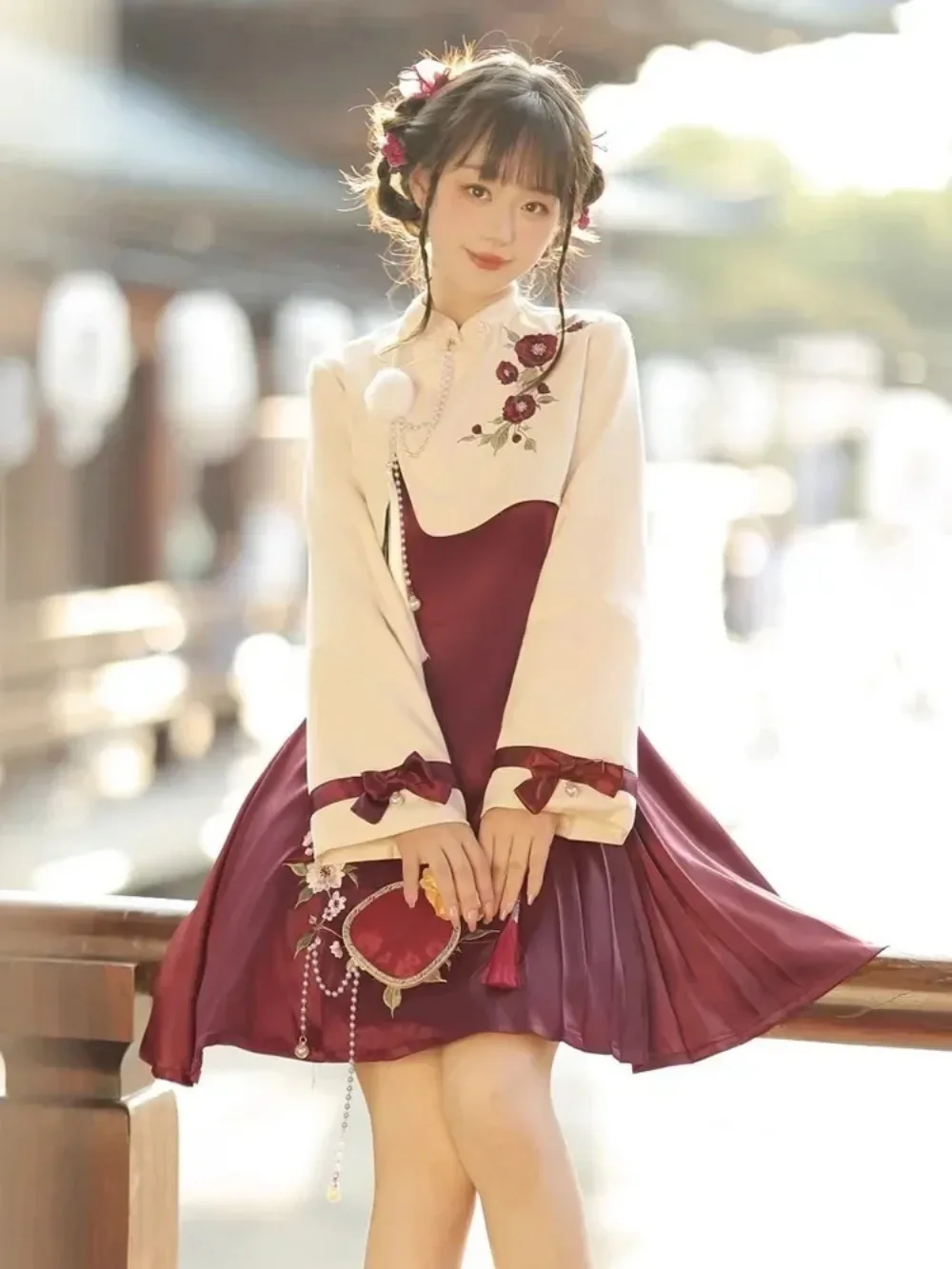 FasCostumeOriginal Hanfu النساء تحسين العناصر الصينية اليومية النمط الصيني الجديد معطف على الطراز الصيني نمط الربيع والخريف