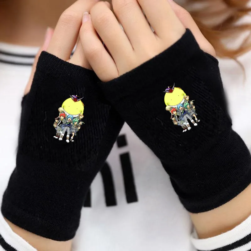 

Teenagers Short Fingerless Gloves Mitten Arm Warmer Men's Warm Cuff Gloves For anime Assassination Classroom Gloves