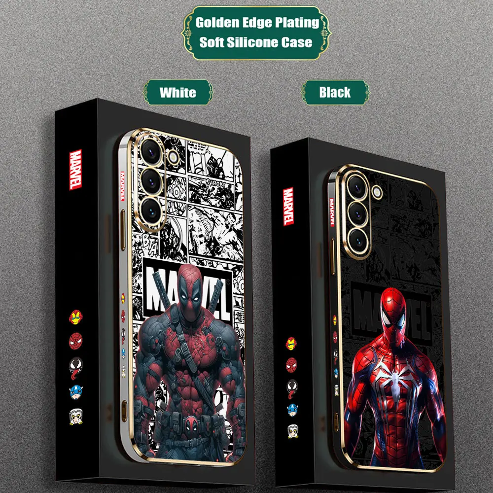 Comci Marvel Deadpool Spider Man Case For Samsung Note Ultra 20 10 9 8 Plus A15 A14 A13 A05 S M62 M53 M51 M33 M32 M31 M30S Cover