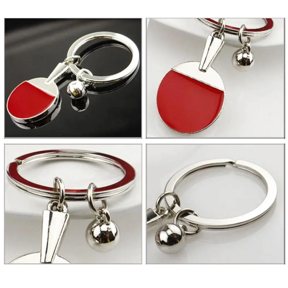 

Keychain Key Chain Pingpong Bat Ball Table Tennis Racket Car Decor Ring Gift