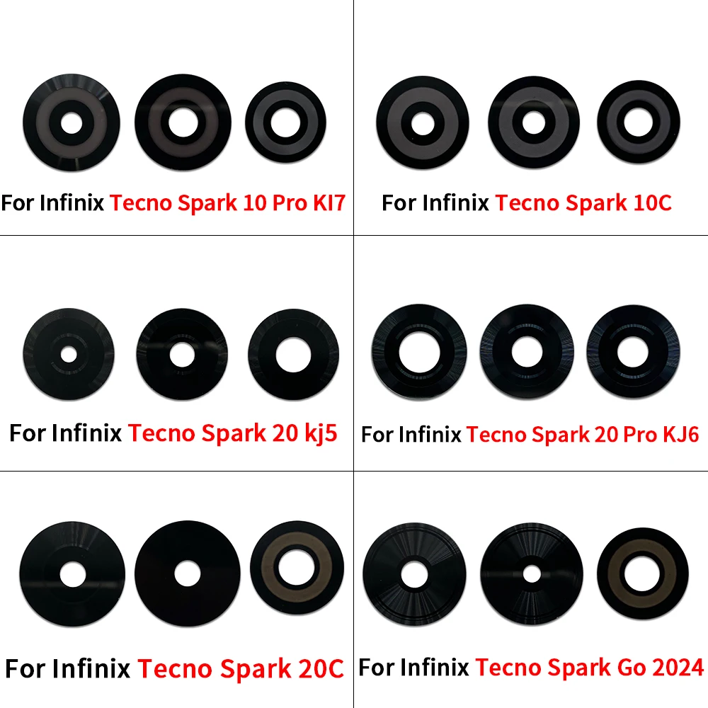 2Pcs Great Rear Back Camera Glass Lens For Infinix Tecno Spark 10 Pro KI7 10C 20 KJ5 KG6 20c Spark Go 2023 BF7 2024 Camera Glass