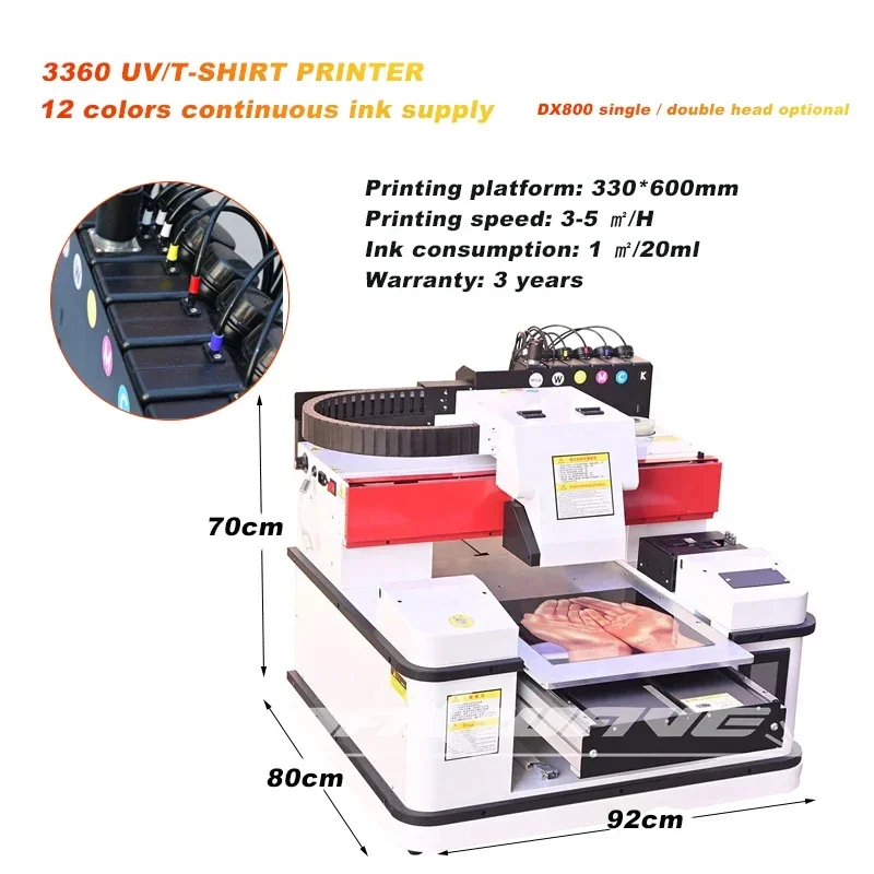 

DTF Printer Dual Heads TX800 Or XP600 3360 UV Ink DTF Printer AB Crystal Film Cold Transfer Sticker Printer UV Sticker Printing