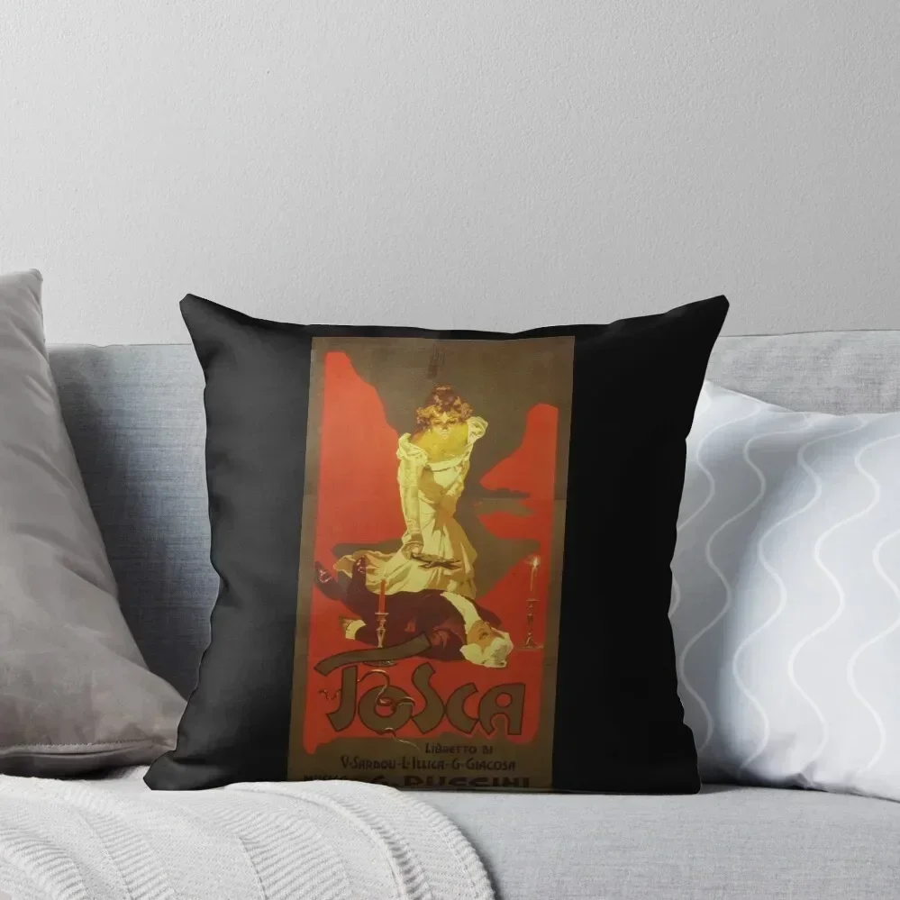 

The Death of Scarpia (Poster of Puccini’s opera Tosca, 1899) Throw Pillow Anime Sofa Decorative Covers pillow