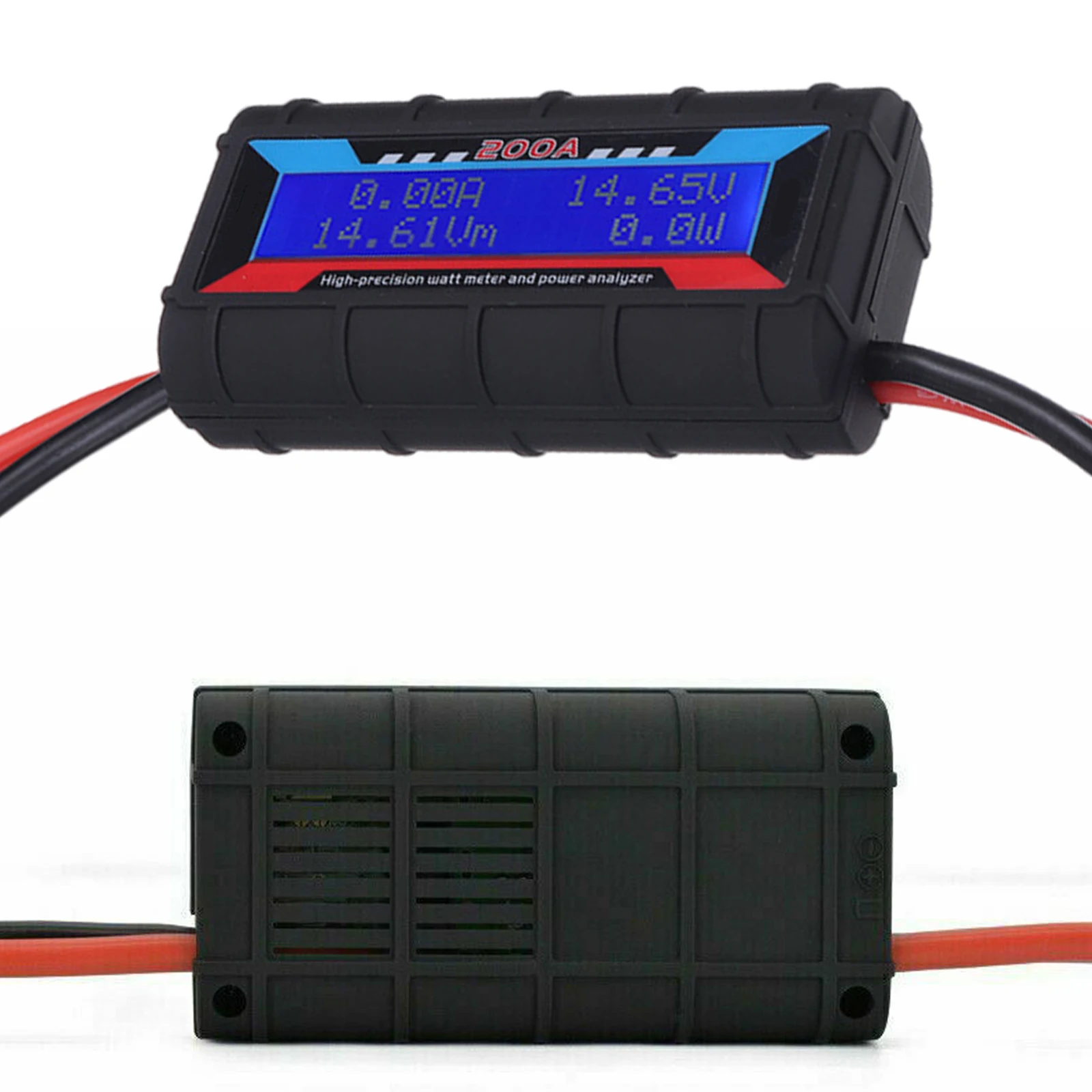 Black 200A LCD Digital High-precision Amp Watt Meter RC Battery Solar Power Analyser