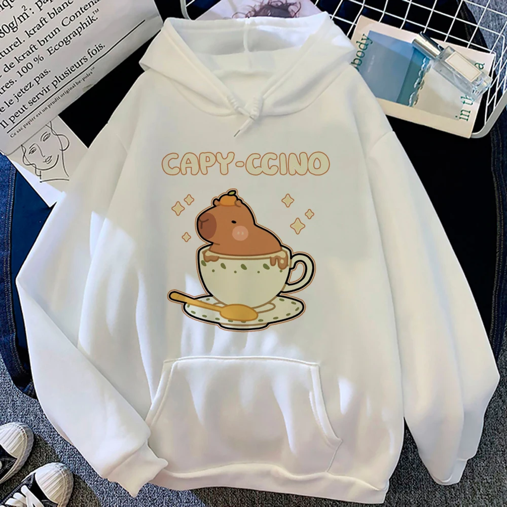 Capybara hoodie wanita 90s vintage y2k estetika streetwear pakaian Sweatshirt wanita pakaian Kawaii