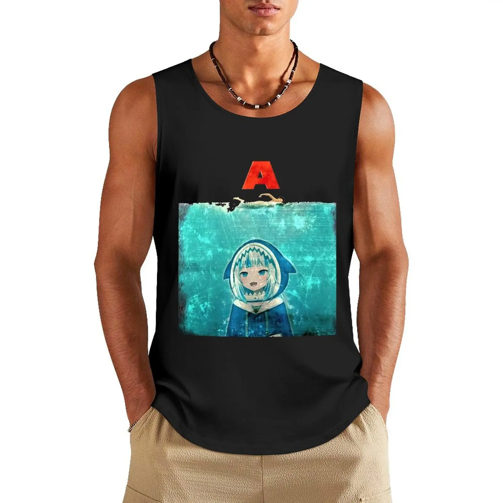 

Gawr Gura Hololive Horror Art Limited Tank Top Men's summer clothes 2025 new in tops & t-shirt summer men gym