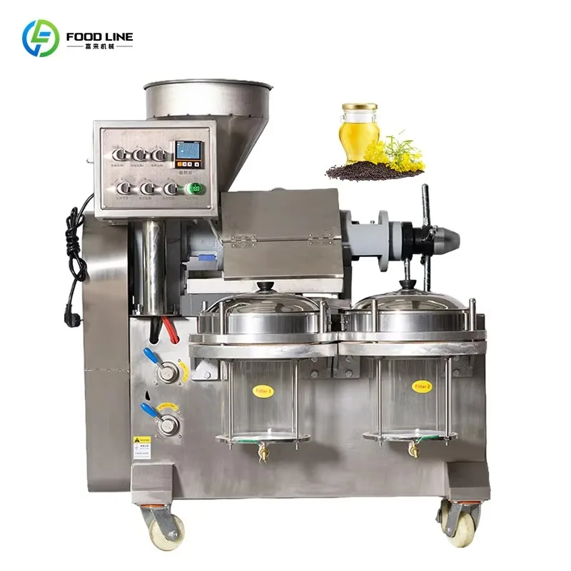 Automatic Intelligent Oil Press, Stainless Steel Oil Press with Oil Residue Separation, Suitable for Olives, Peanuts Rapeseed
