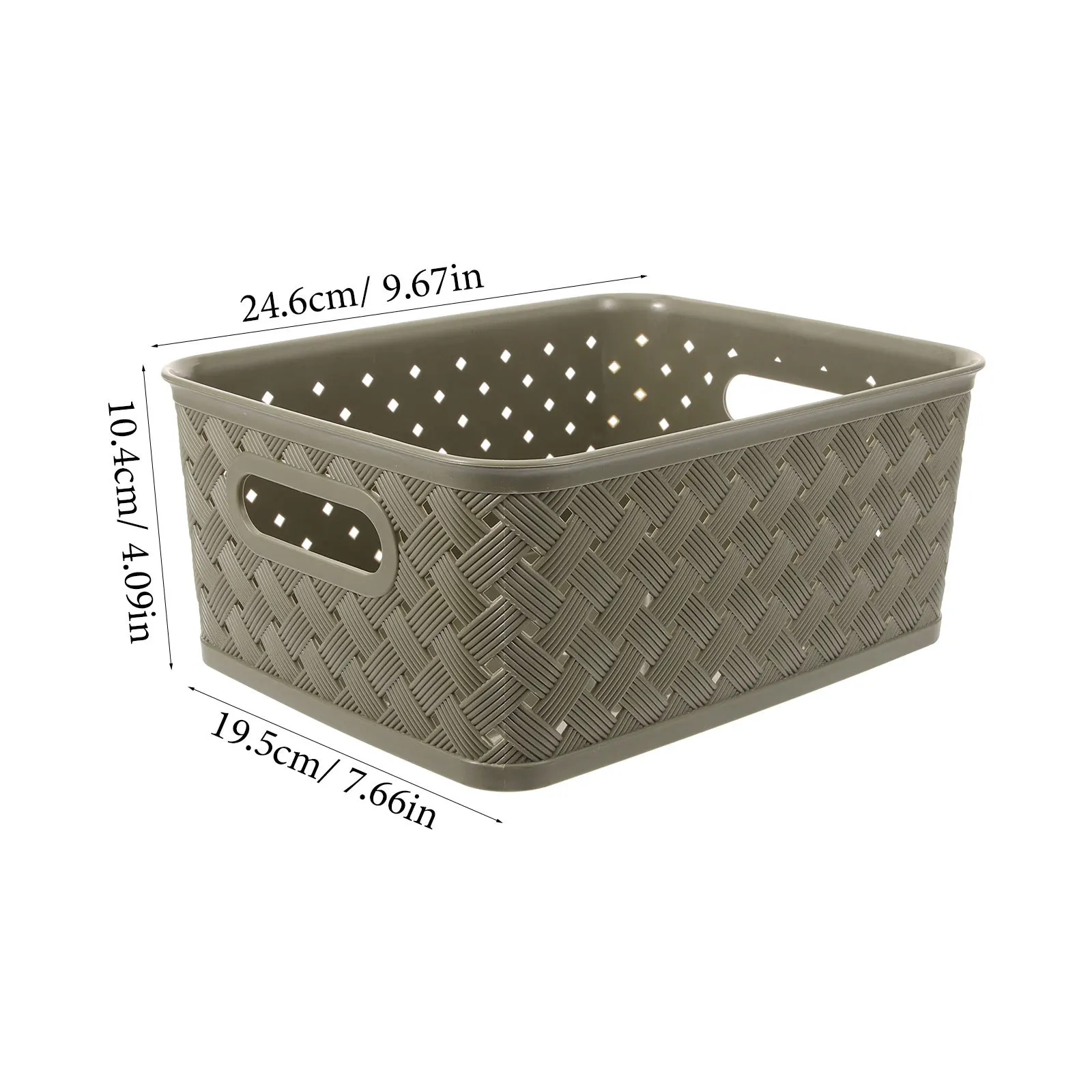 3Pcs Woven Basket Handle Desktop Organizer Sundries Storage Bin Multipurpose Basket Kitchen Office Bathroom Woven Storage Bin