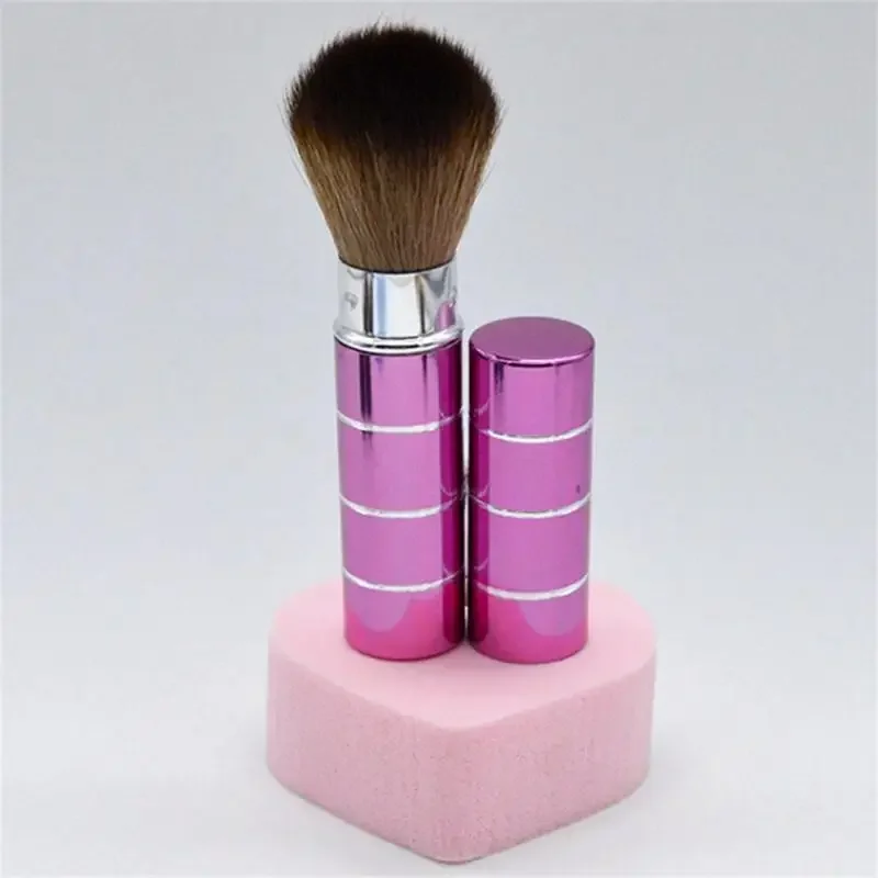 Brocha de Metal retráctil a la moda para mujer, brochas de maquillaje cosméticas, base en polvo, colorete, herramienta # Y Y