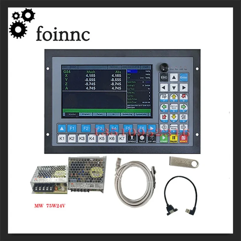 CNC 3/4/5 axis offline controller DDCS-EXPERT supports tool magazine/atc step drive, LRS-75W-24V replaces Ddcsv3.1