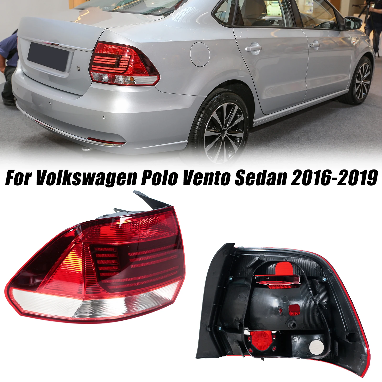 6RU945095L 6RU945096J Tail Light For Volkswagen Polo Vento Sedan 2016-2019 Rear Brake Light Turn Signal Light Fog Lamp Tail Lamp