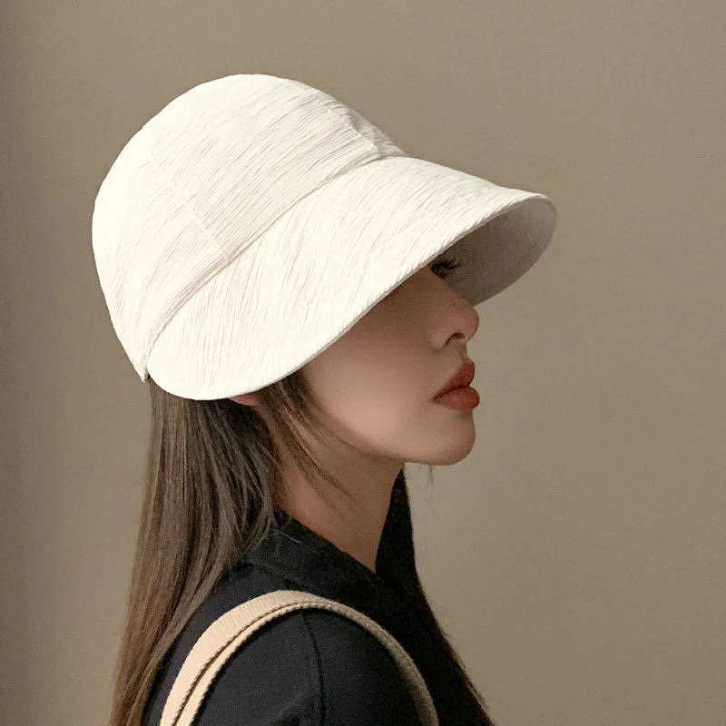 Women's Bucket Hat Sunscreen Hat Seersucker Thin Style Breathable Versatile Spring Summer Fisherman Hat Versatile